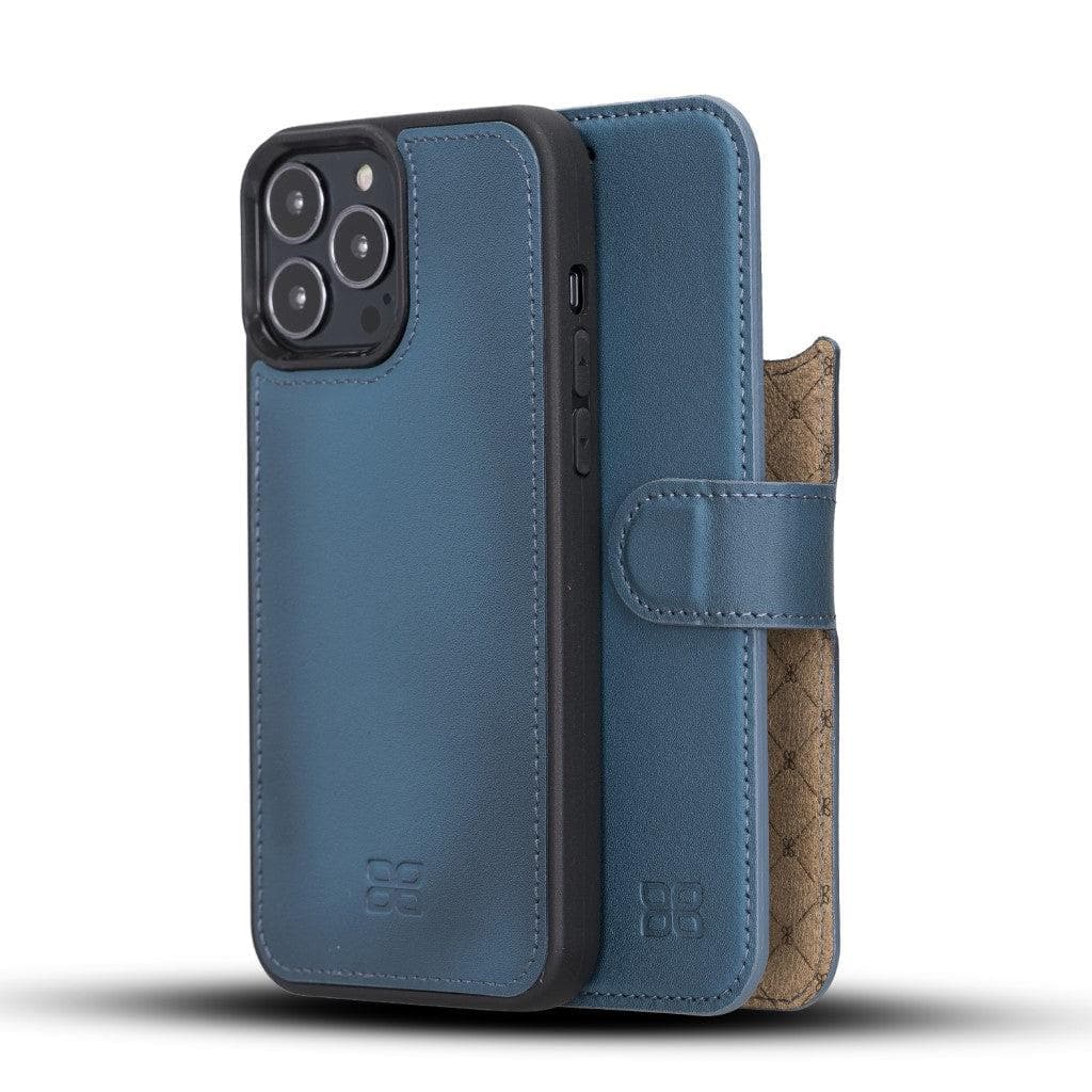Bayelon Magic iPhone 13 Series Detachable Leather Wallet Case - MW Blue