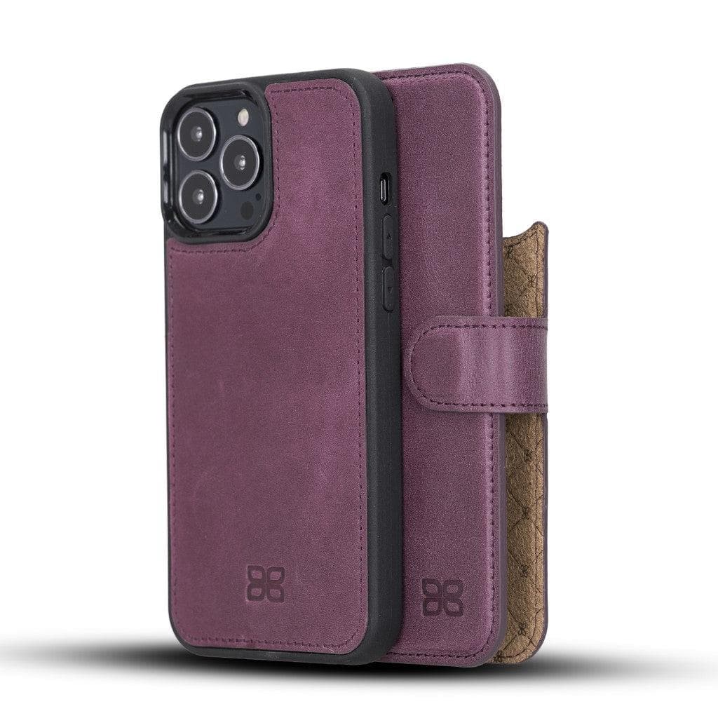 Bayelon Magic iPhone 13 Series Detachable Leather Wallet Case - MW Purple