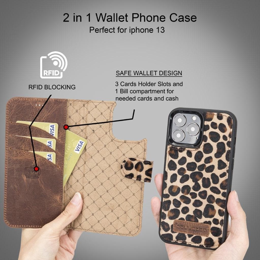 Bayelon Magic iPhone 13 Series Detachable Leather Wallet Case - MW