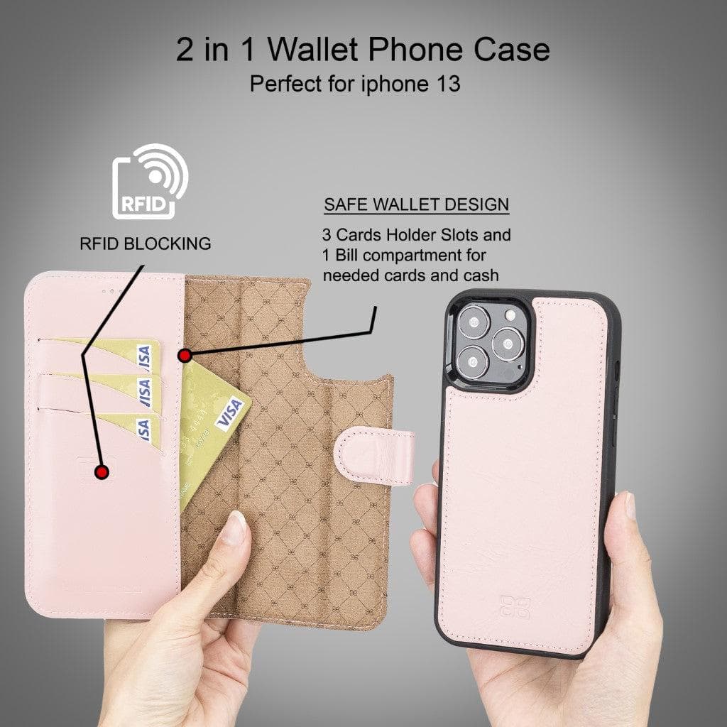 Bayelon Magic iPhone 13 Series Detachable Leather Wallet Case - MW