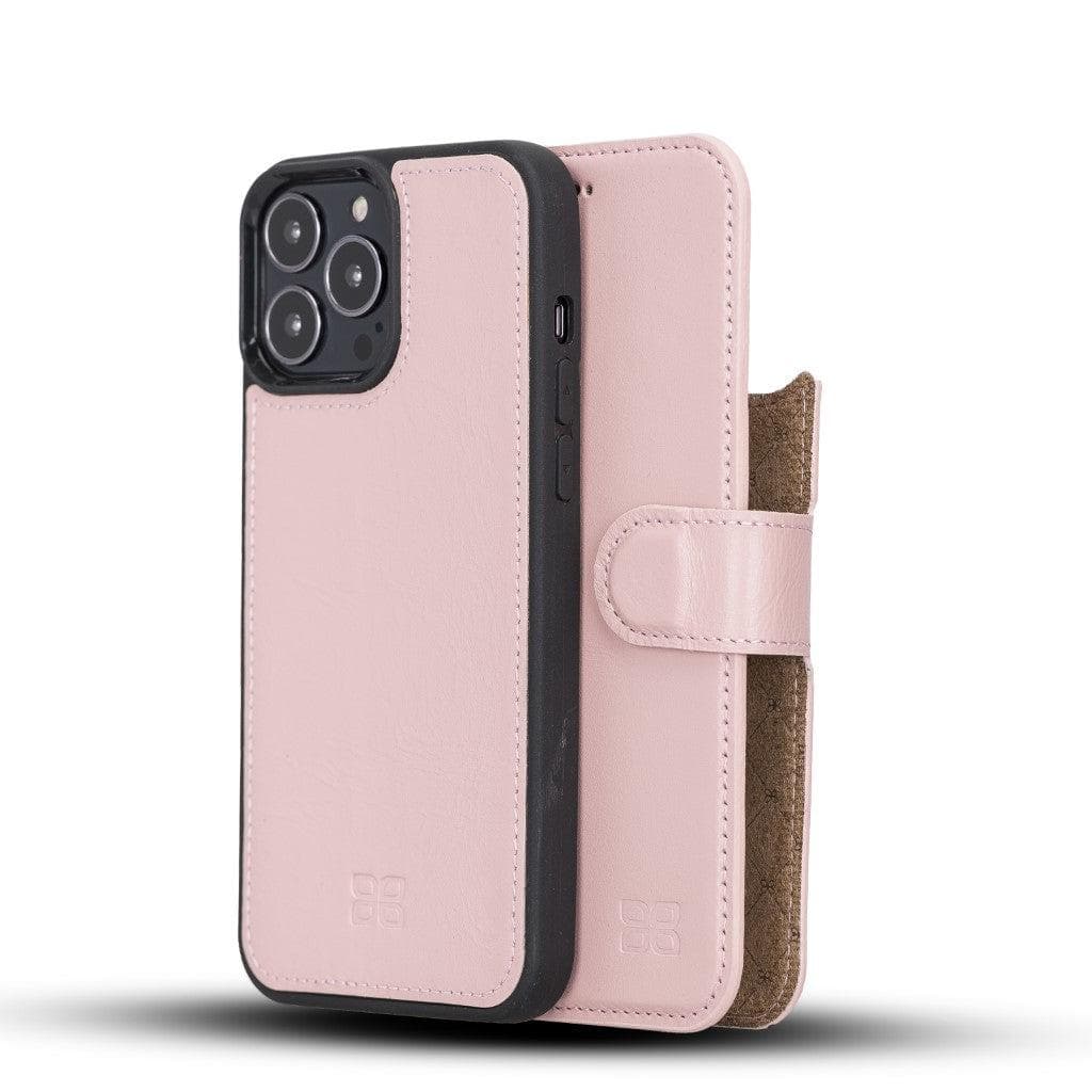 Bayelon Magic iPhone 13 Series Detachable Leather Wallet Case - MW Pink