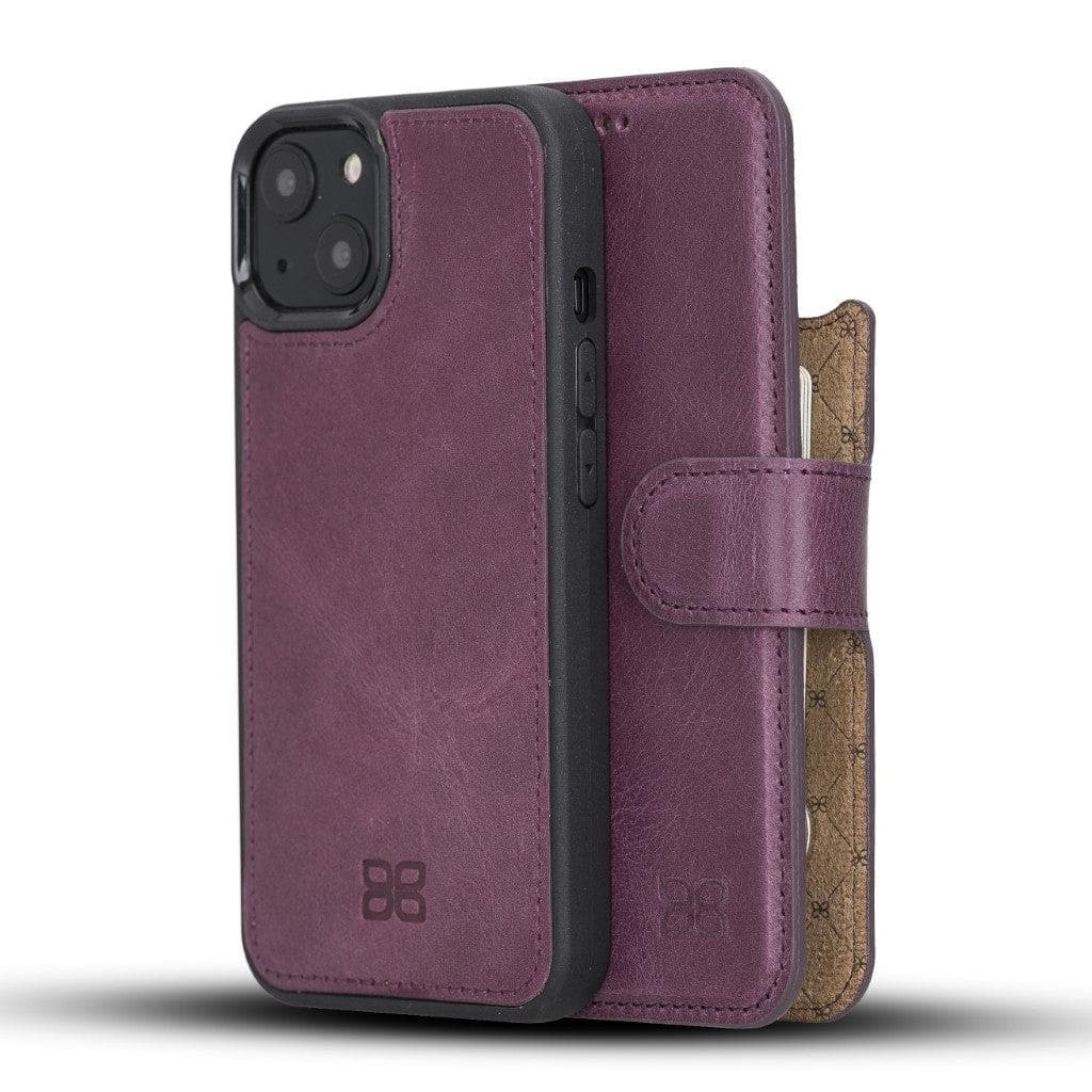 Bayelon Magic iPhone 13 Series Detachable Leather Wallet Case - MW Purple