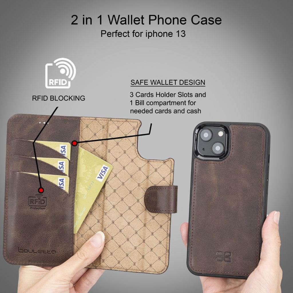 Bayelon Magic iPhone 13 Series Detachable Leather Wallet Case - MW