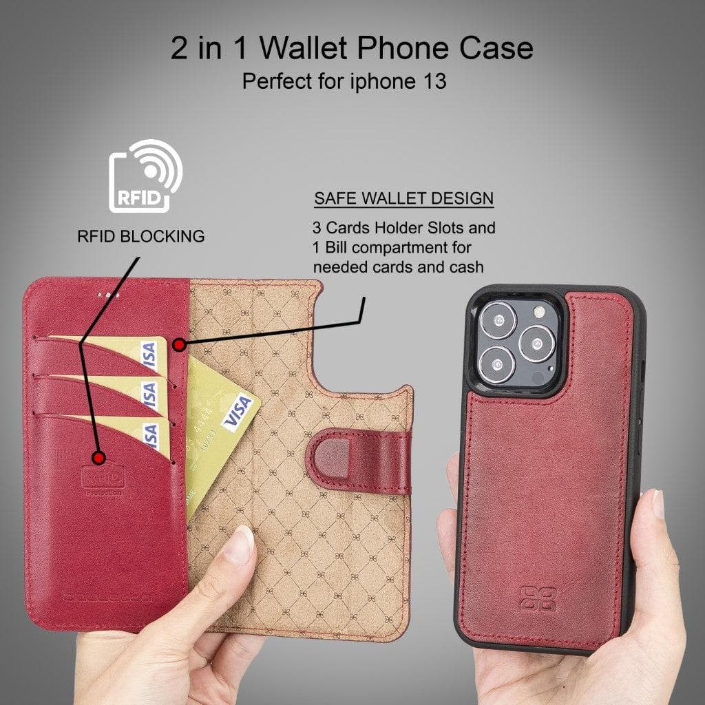 Bayelon Magic iPhone 13 Series Detachable Leather Wallet Case - MW
