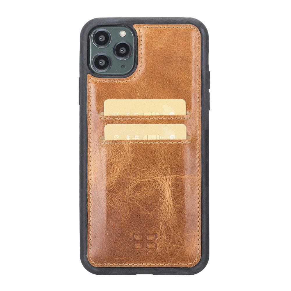 Bayelon Flex Cover Leather iPhone 11 Pro Max Case with Card Holder Sandy Tan