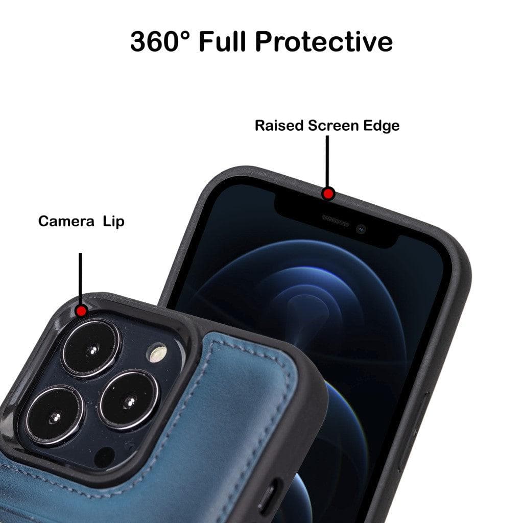 Bayelon Flex Cover Leather iPhone 13 Pro Max Case with Card Holder