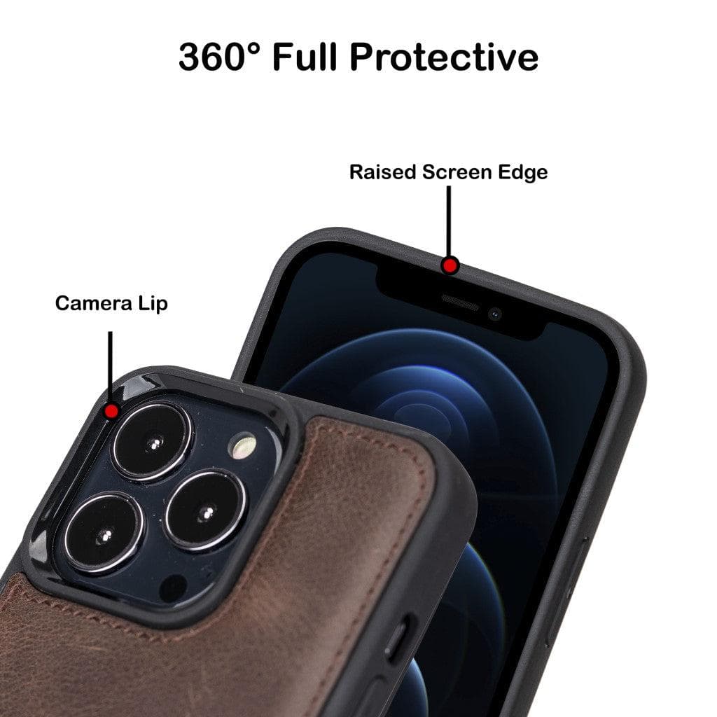 Bayelon Flex Cover Leather iPhone 13 Pro Max Case with Card Holder