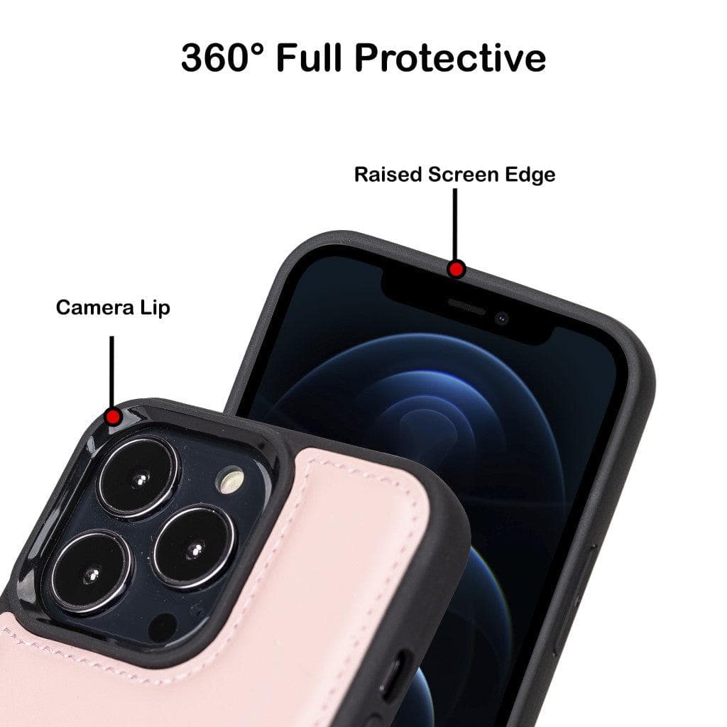Bayelon Flex Cover Leather iPhone 13 Pro Max Case with Card Holder