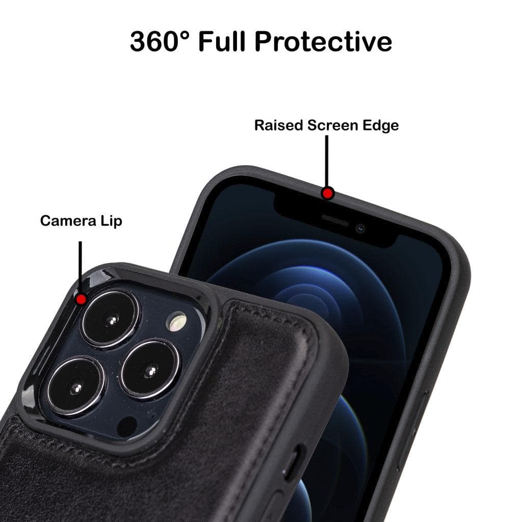 Bayelon Flex Cover Leather iPhone 13 Pro Max Case with Card Holder
