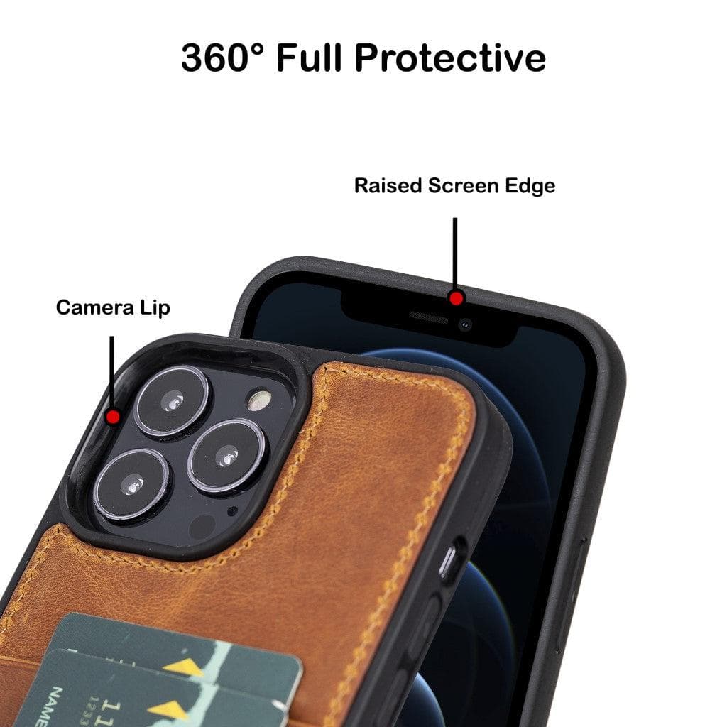 Bayelon Flex Cover Leather iPhone 13 Pro Max Case with Card Holder