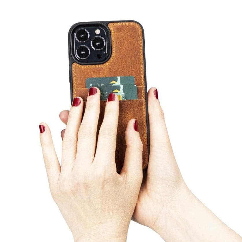 Bayelon Flex Cover Leather iPhone 13 Pro Case with Card Holder