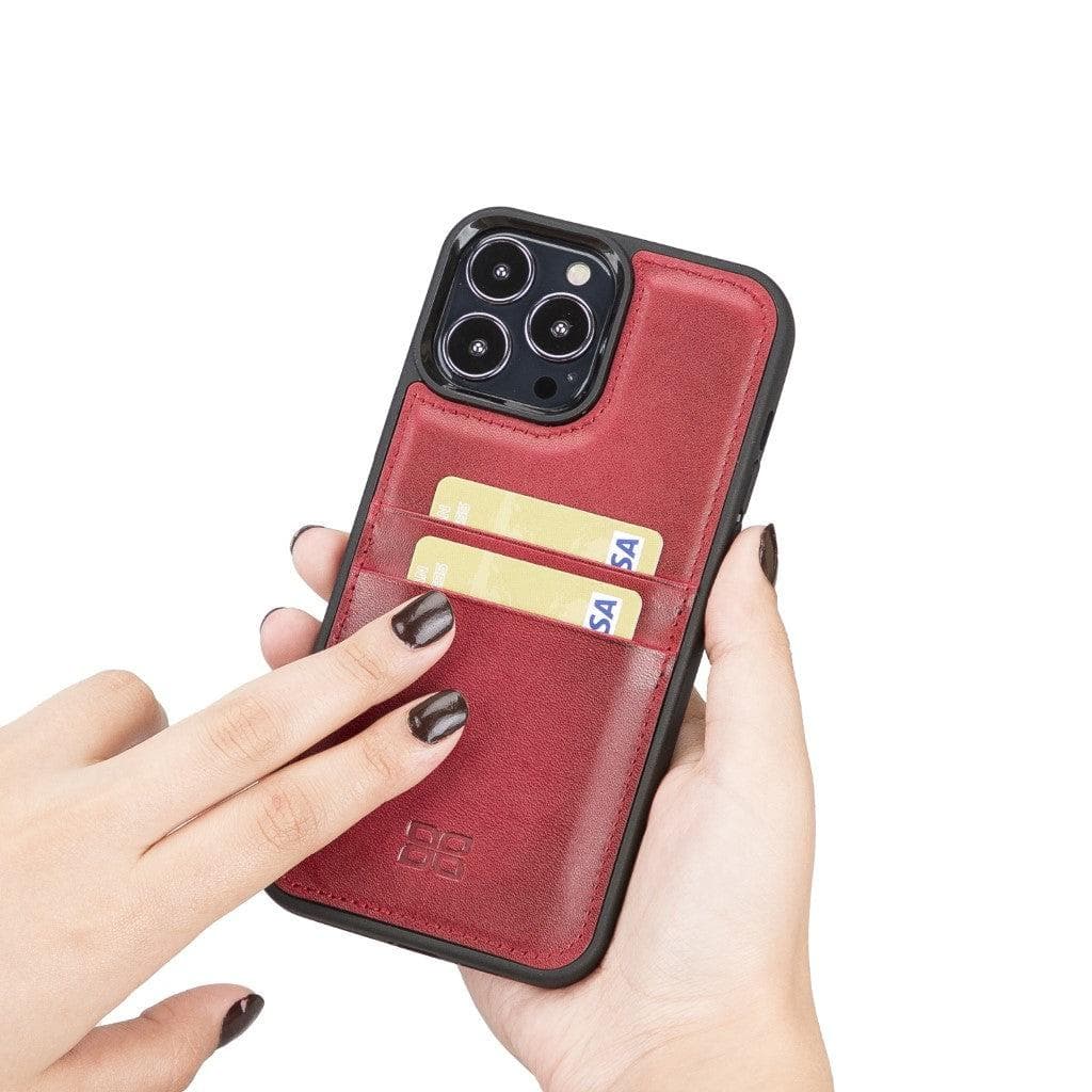 Bayelon Premium Flex Cover Leather iPhone 13 Case with Card Holder
