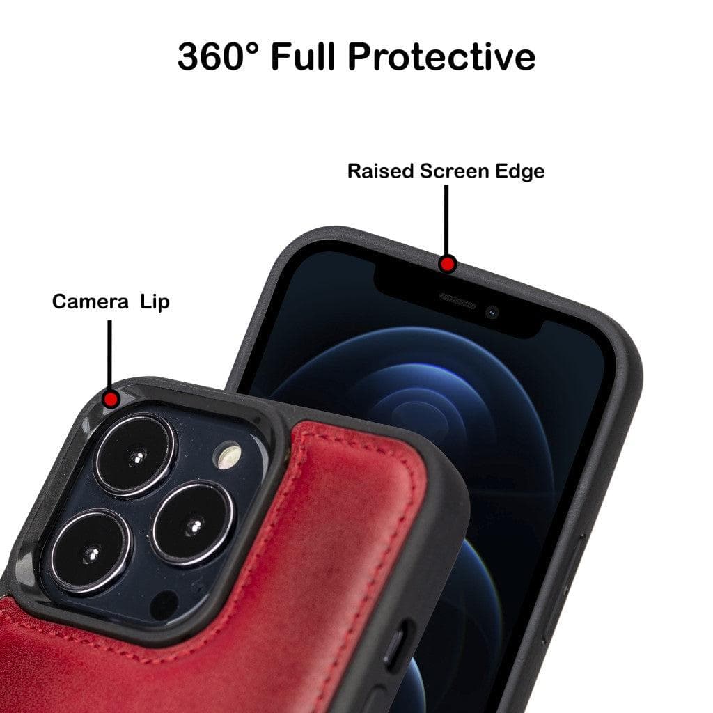 Bayelon Flex Cover Leather iPhone 13 Pro Max Case with Card Holder