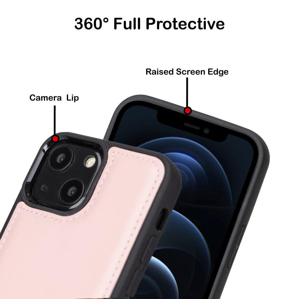 Bayelon Flex Cover Leather iPhone 13 Pro Case with Card Holder