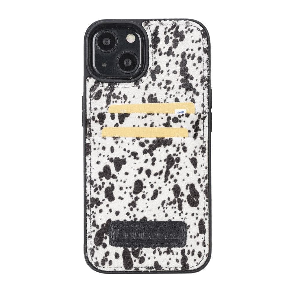 Bayelon Flex Cover Leather iPhone 13 Pro Max Case with Card Holder Snow