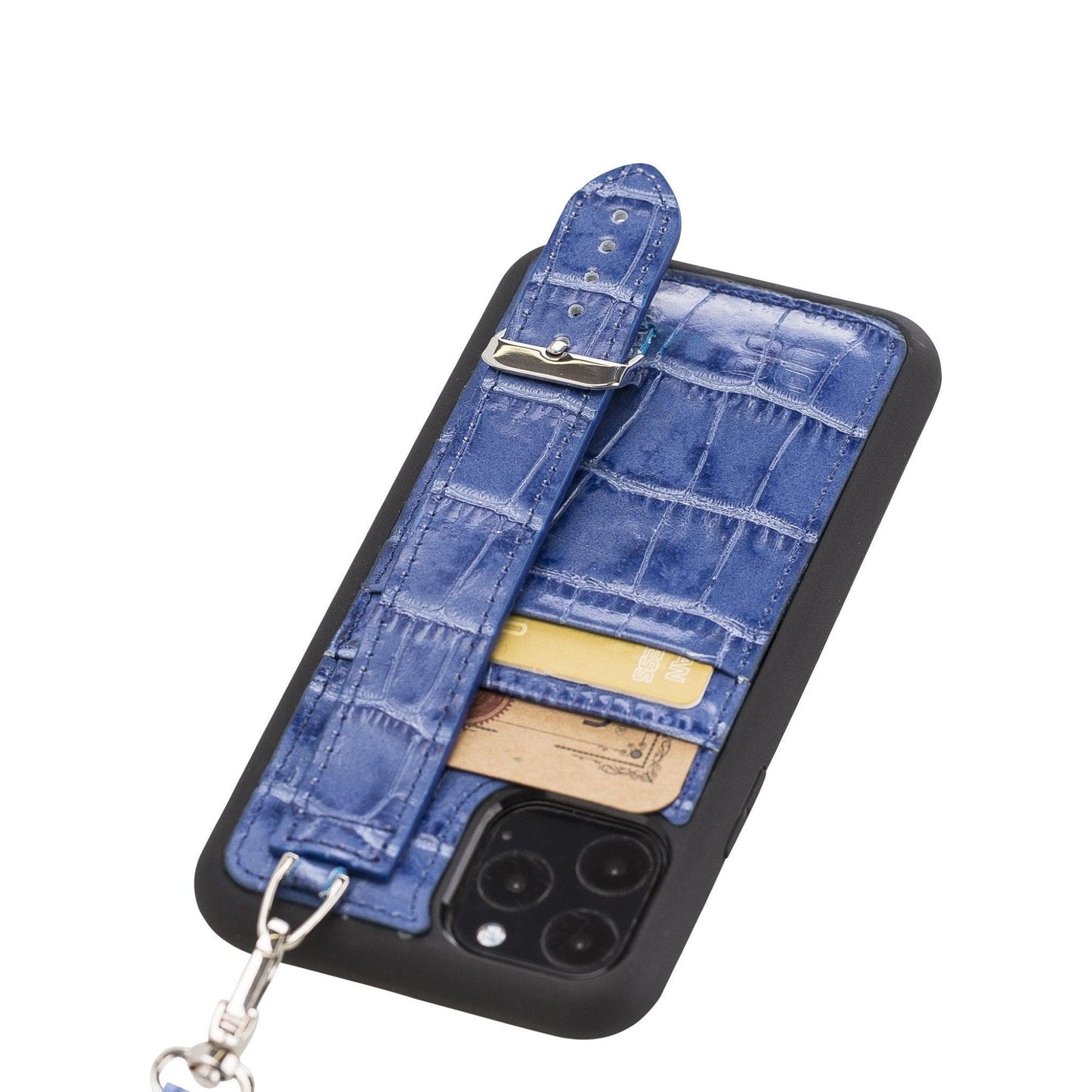 Bayelon Flex Cover Leather iPhone 11 Pro Max Case with Card Holder & Hand Strap
