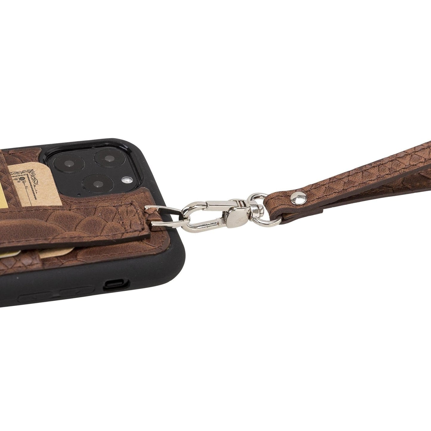 Bayelon Flex Cover Leather iPhone 11 Pro Max Case with Card Holder & Hand Strap