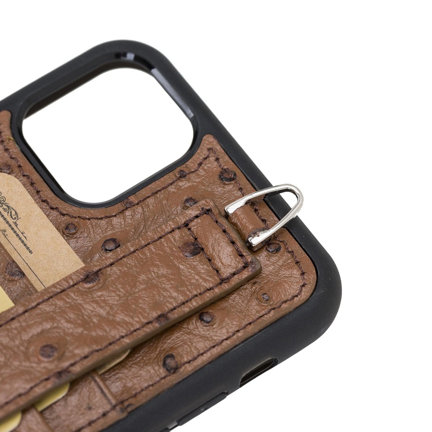 Bayelon Flex Cover Leather iPhone 11 Pro Max Case with Card Holder & Hand Strap