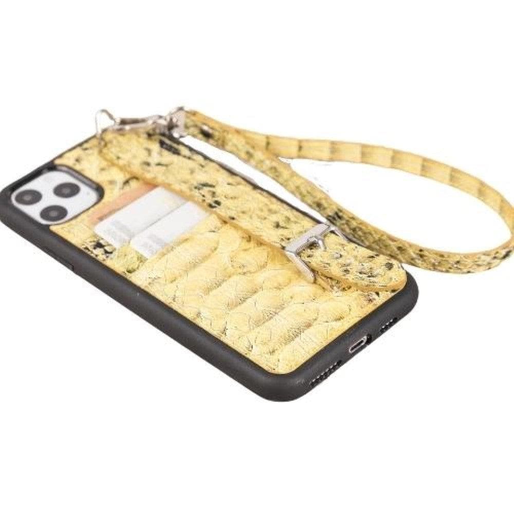 Bayelon Flex Cover Leather iPhone 11 Pro Max Case with Card Holder & Hand Strap
