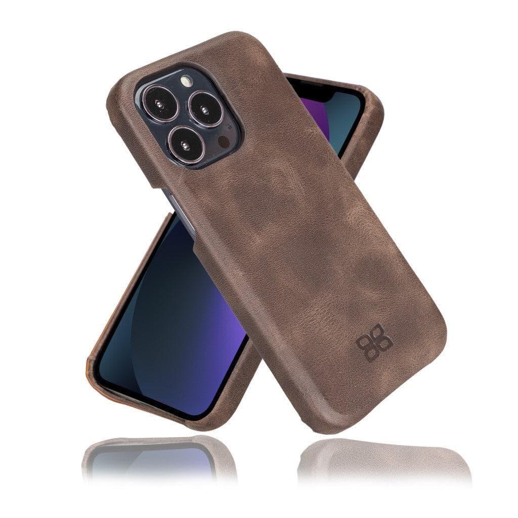 Bayelon F360 Genuine Leather Case for iPhone 13 Pro Max Brown