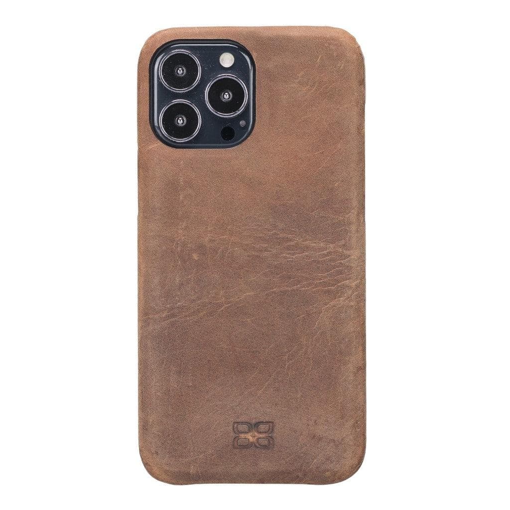 Bayelon F360 Genuine Leather Case for iPhone 13 Pro Max Saddle Brown