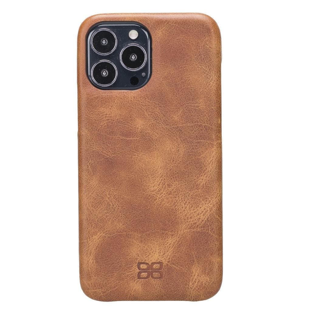 Bayelon F360 Genuine Leather Case for iPhone 13 Pro Max Golden Tan
