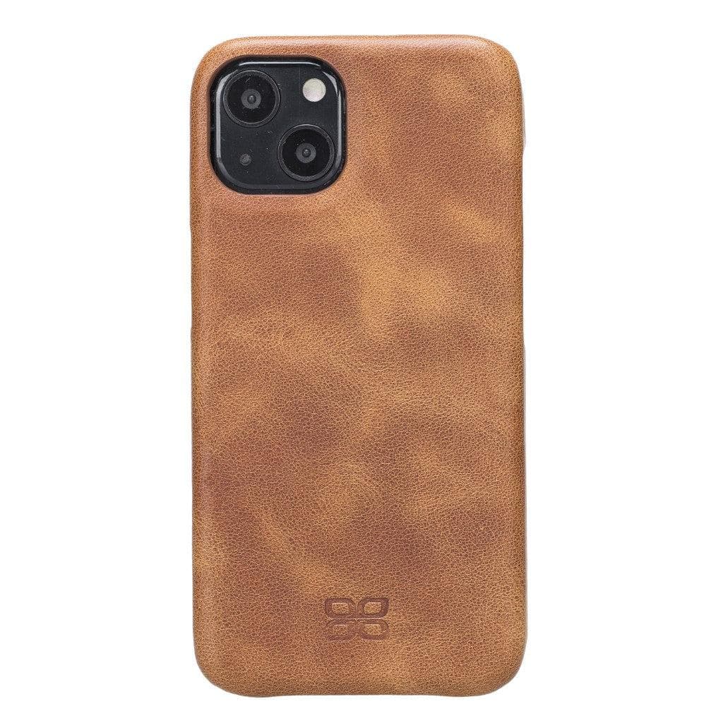 Bayelon F360 Genuine Leather iPhone 13 Case - Premium Quality Protection Golden Tan