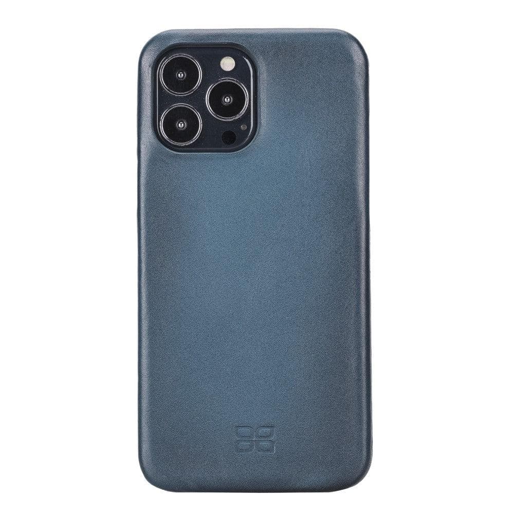 Bayelon F360 Genuine Leather Case for iPhone 13 Pro Max Blue
