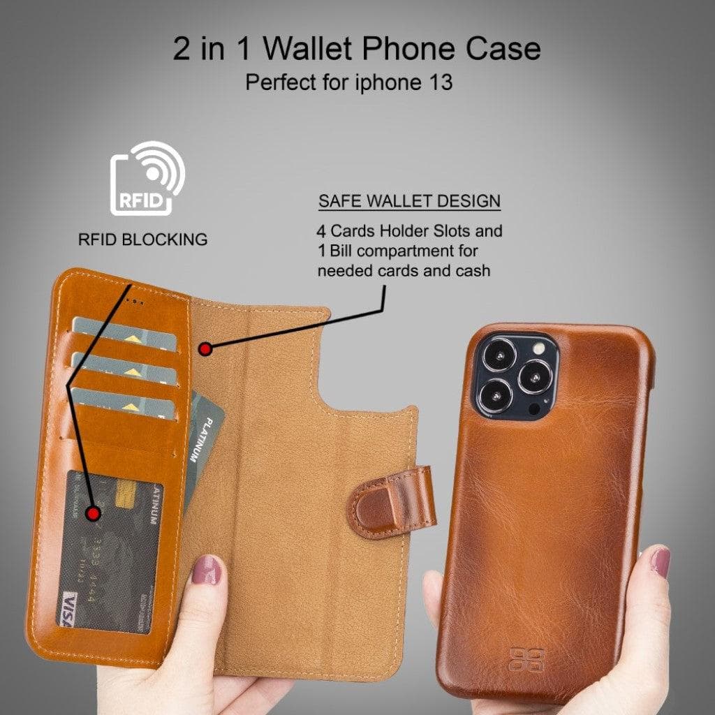Bayelon F360 Magic Leather Wallet Case for iPhone 13 Pro Max