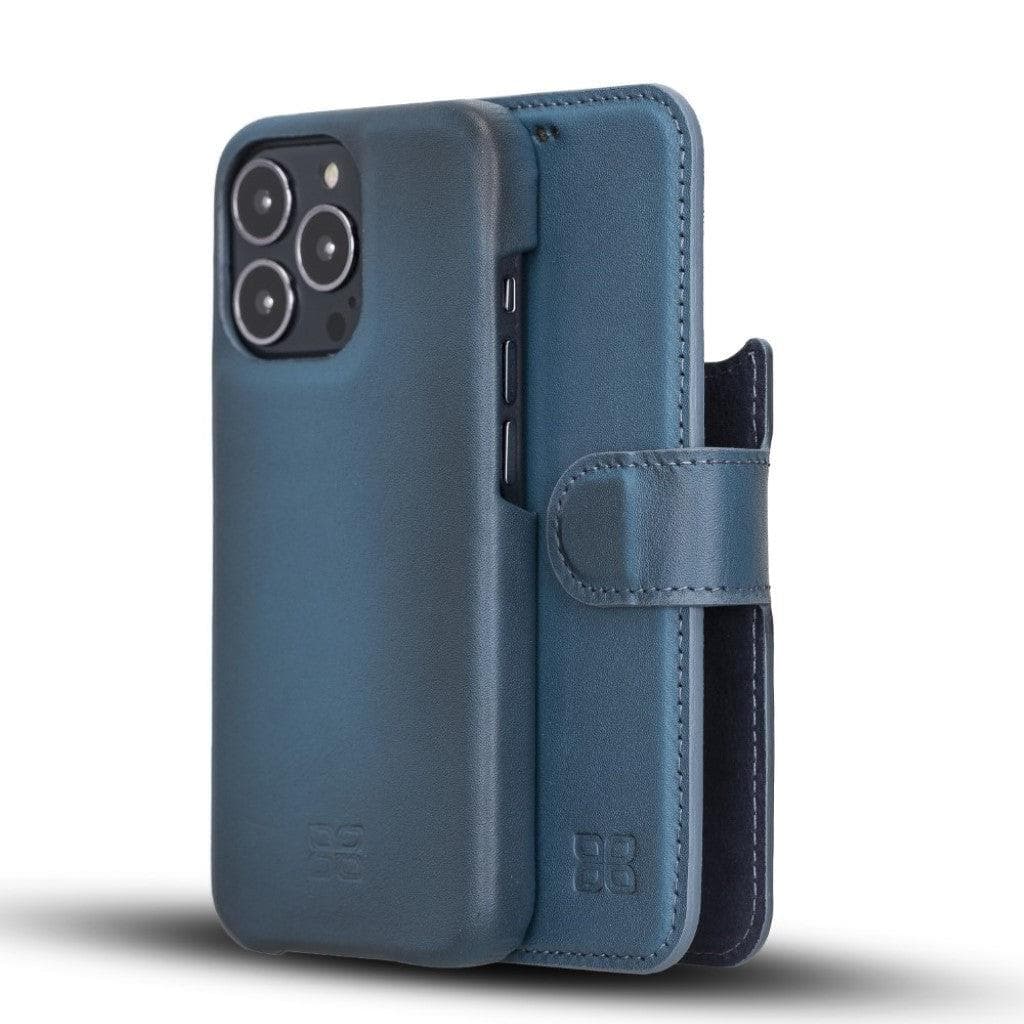 Bayelon F360 Magic Leather Wallet Case for iPhone 13 Pro Max Blue