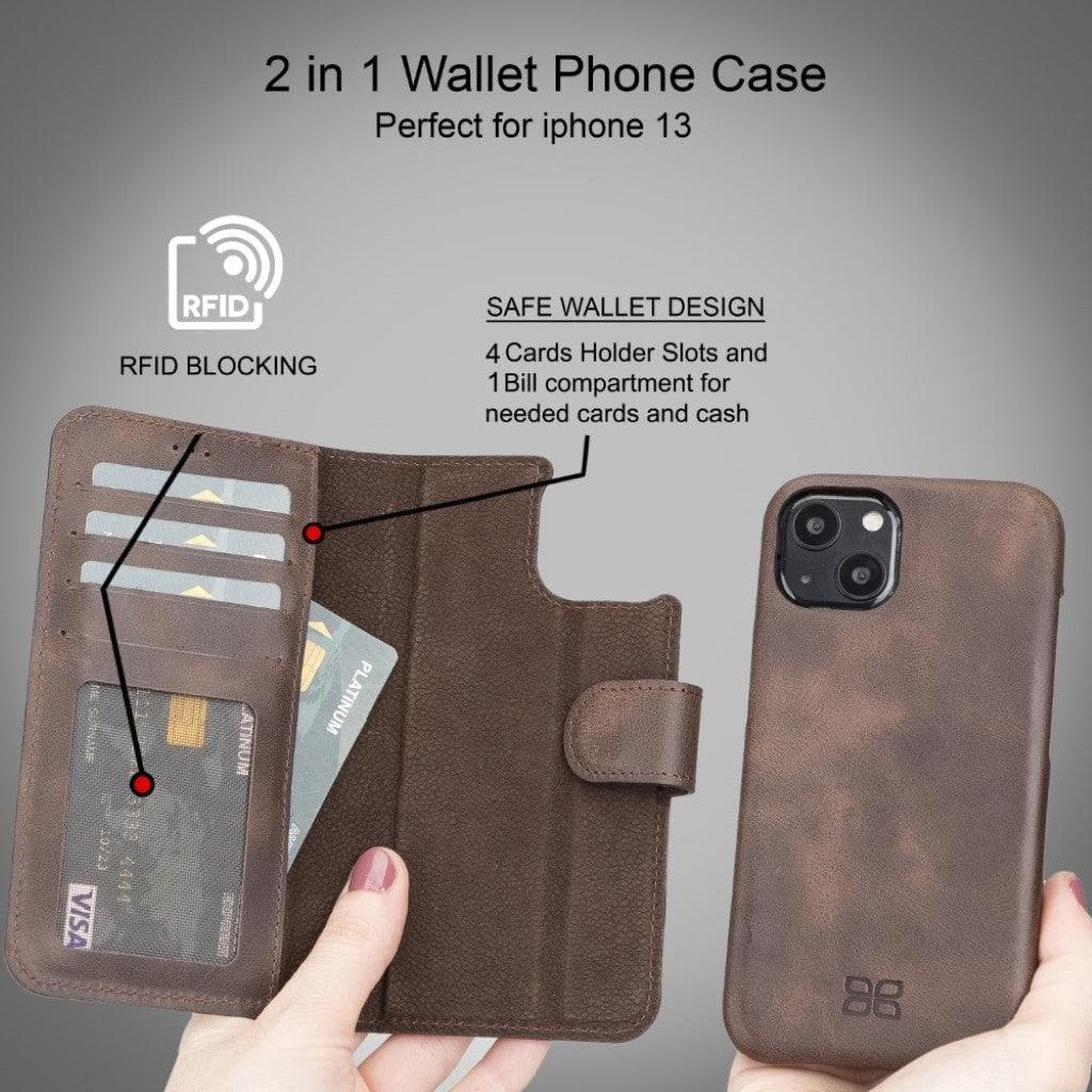 Bayelon F360 Magic Leather Detachable Wallet Case for iPhone 13