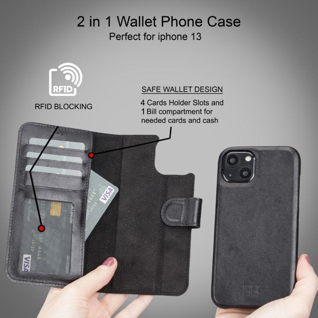 Bayelon F360 Magic Leather iPhone 13 Pro Detachable Wallet Case