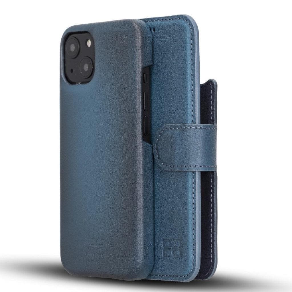 Bayelon F360 Magic Leather Detachable Wallet Case for iPhone 13 Blue