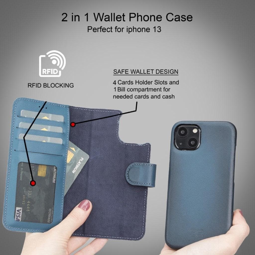 Bayelon F360 Magic Leather Detachable Wallet Case for iPhone 13