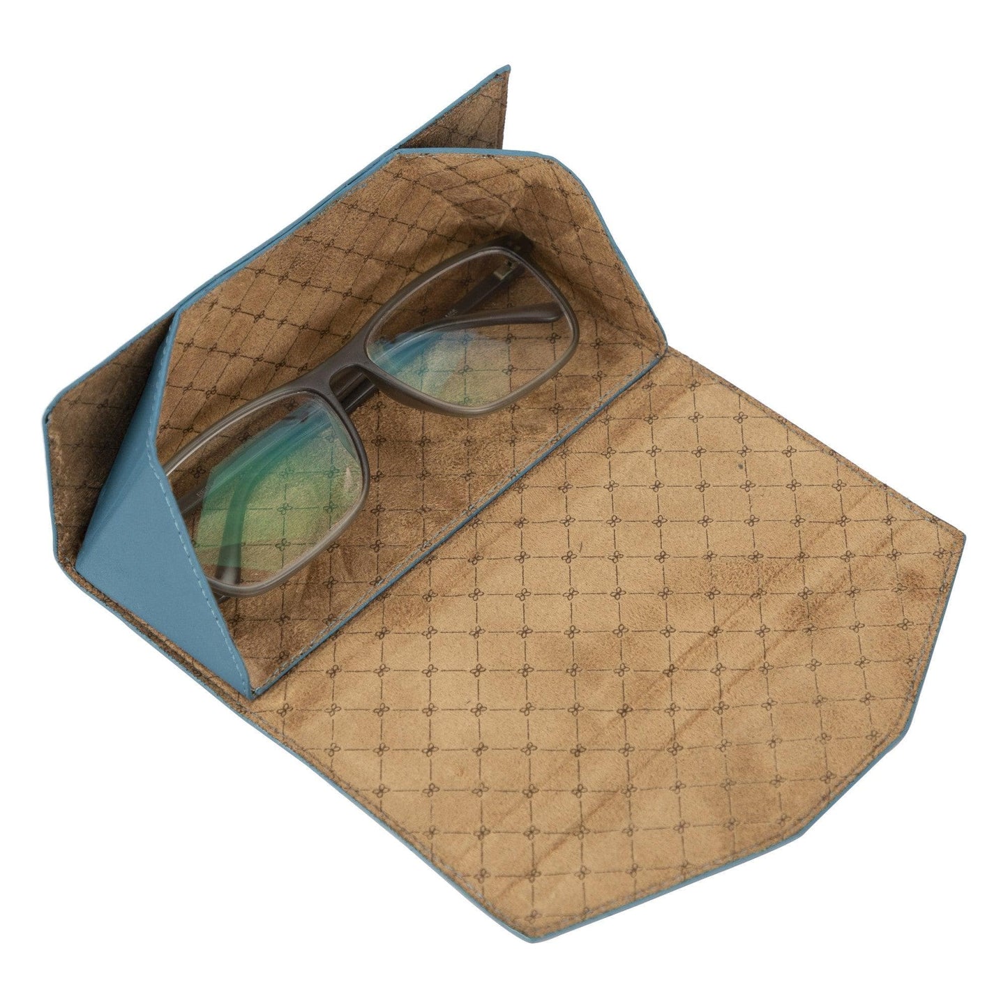 Bayelon Smart Leather Glasses Case - Handcrafted & Stylish Blue
