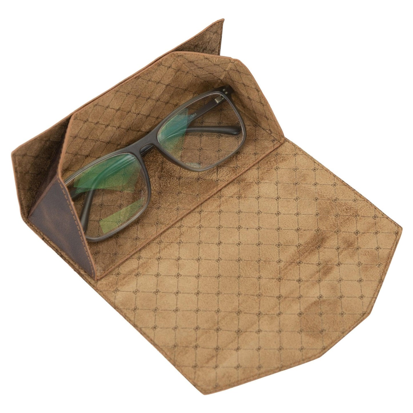 Bayelon Smart Leather Glasses Case - Handcrafted & Stylish Brown
