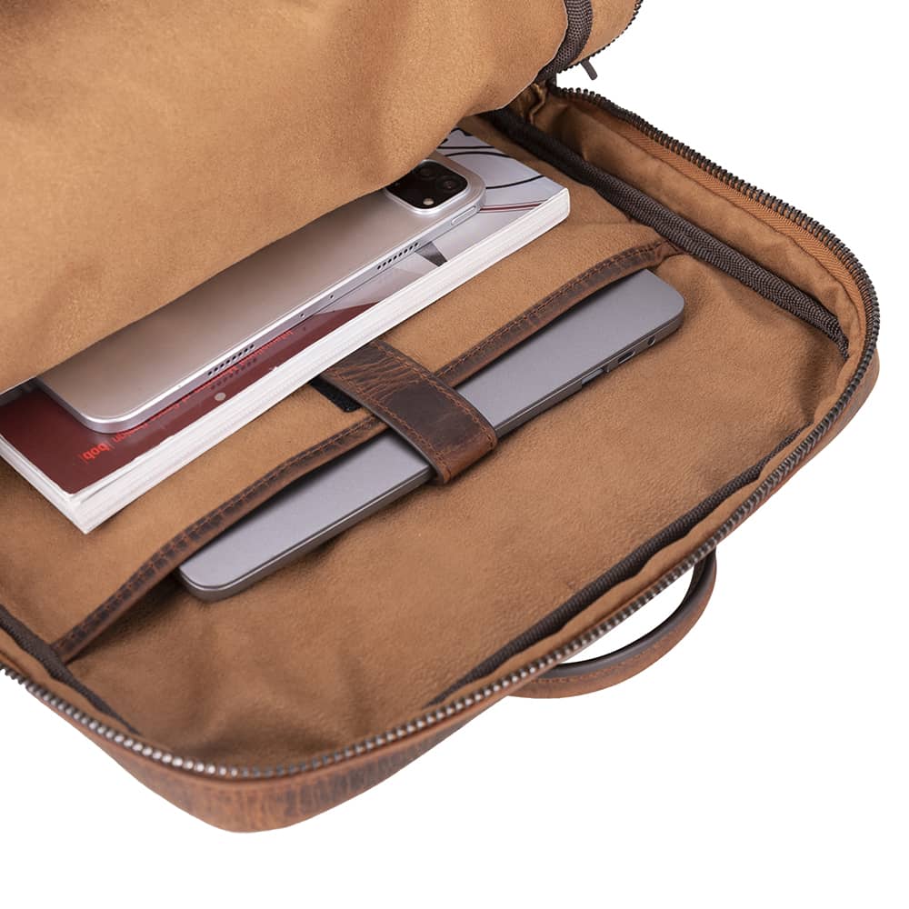 Bayelon Hidden Castle Genuine Leather Laptop Backpack