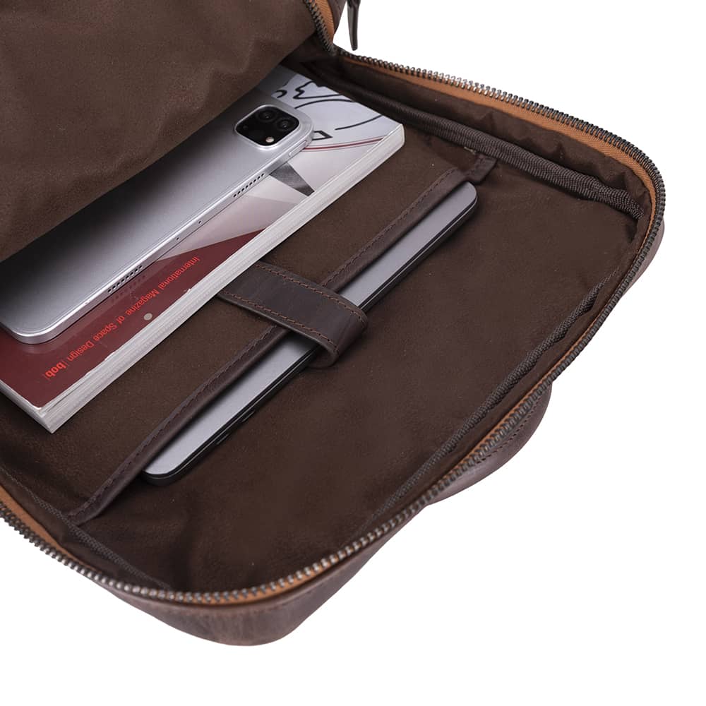 Bayelon Hidden Castle Genuine Leather Laptop Backpack