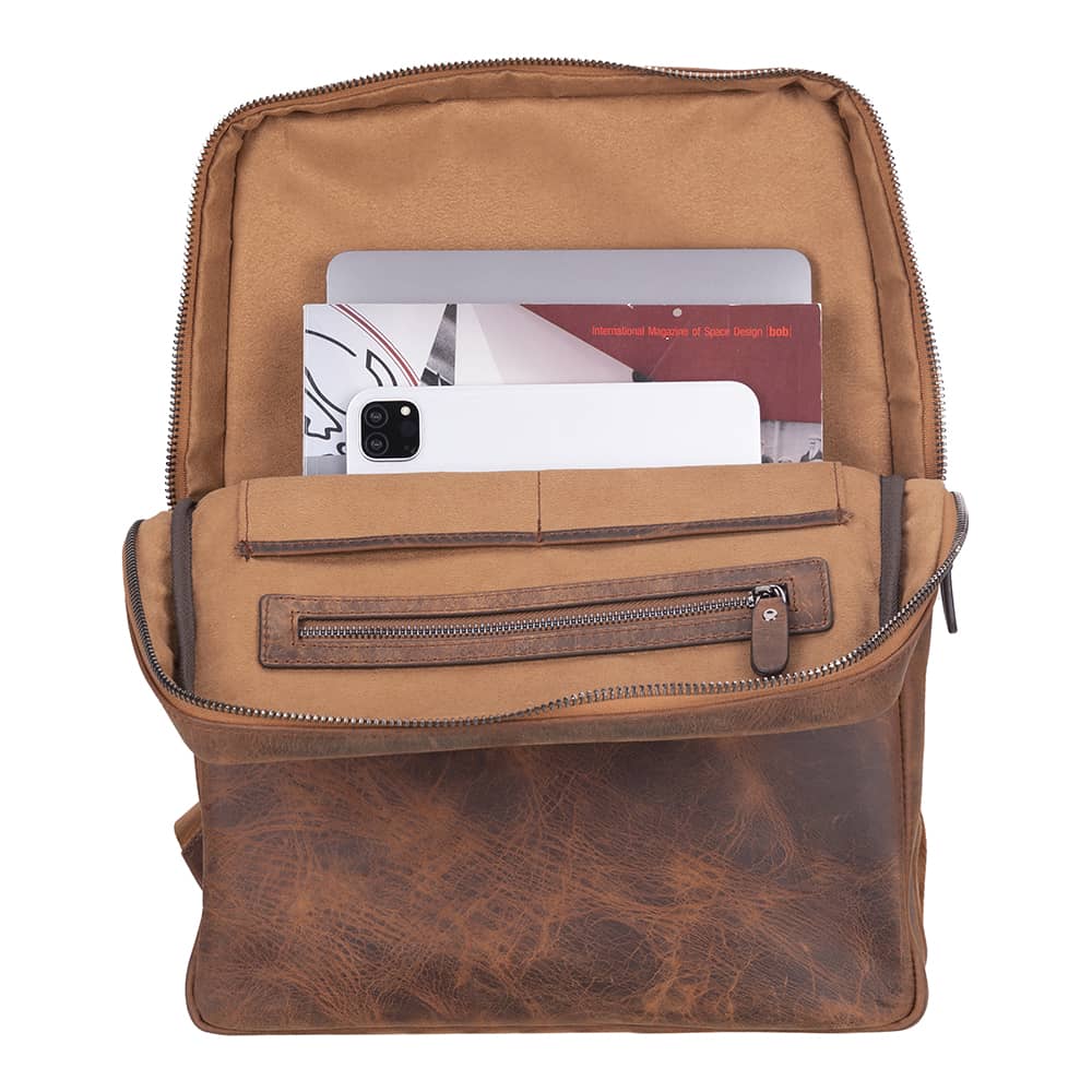Bayelon Hidden Castle Genuine Leather Laptop Backpack