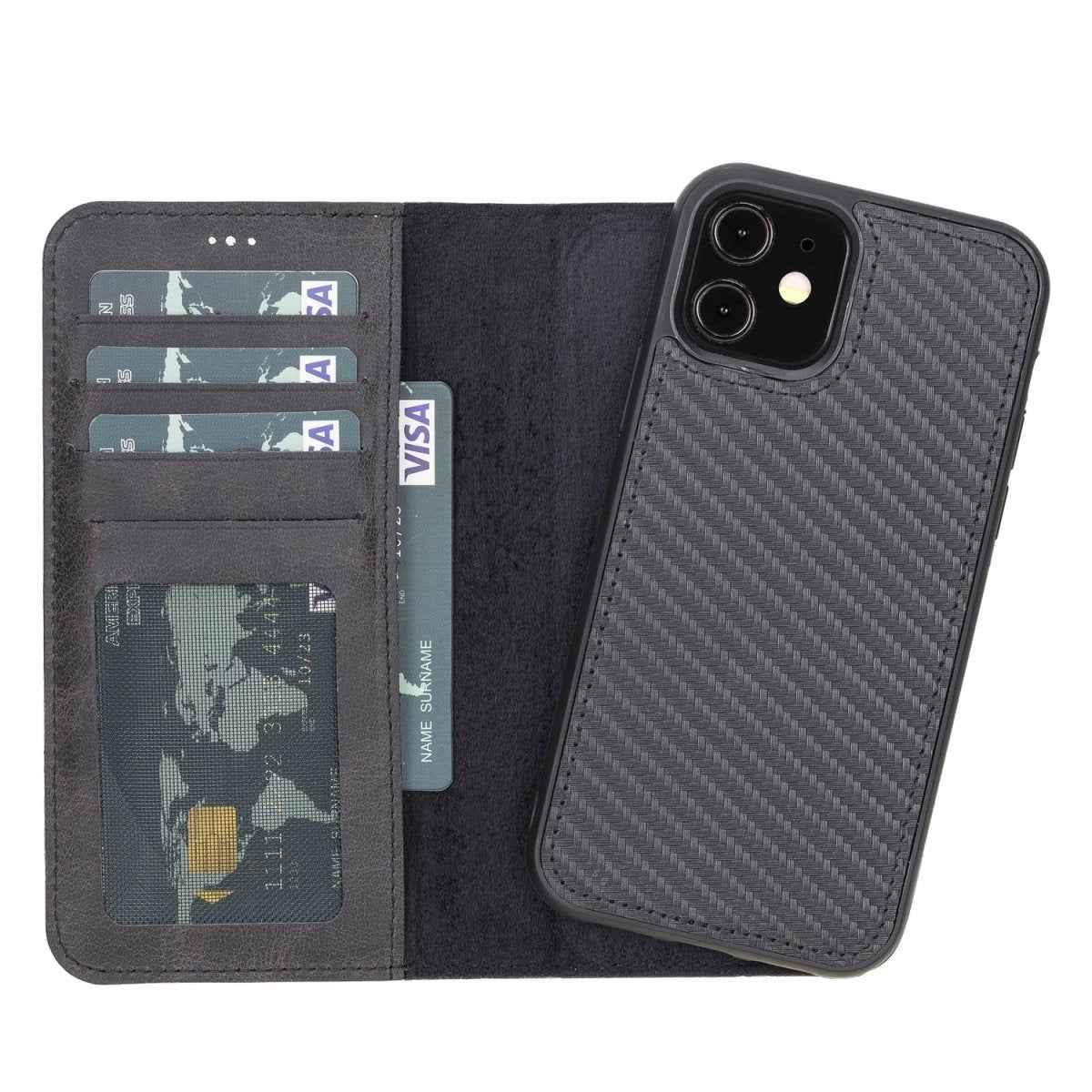 Bayelon iPhone 12 / 12 Pro 6.1" Leather Detachable Magnetic Wallet Case
