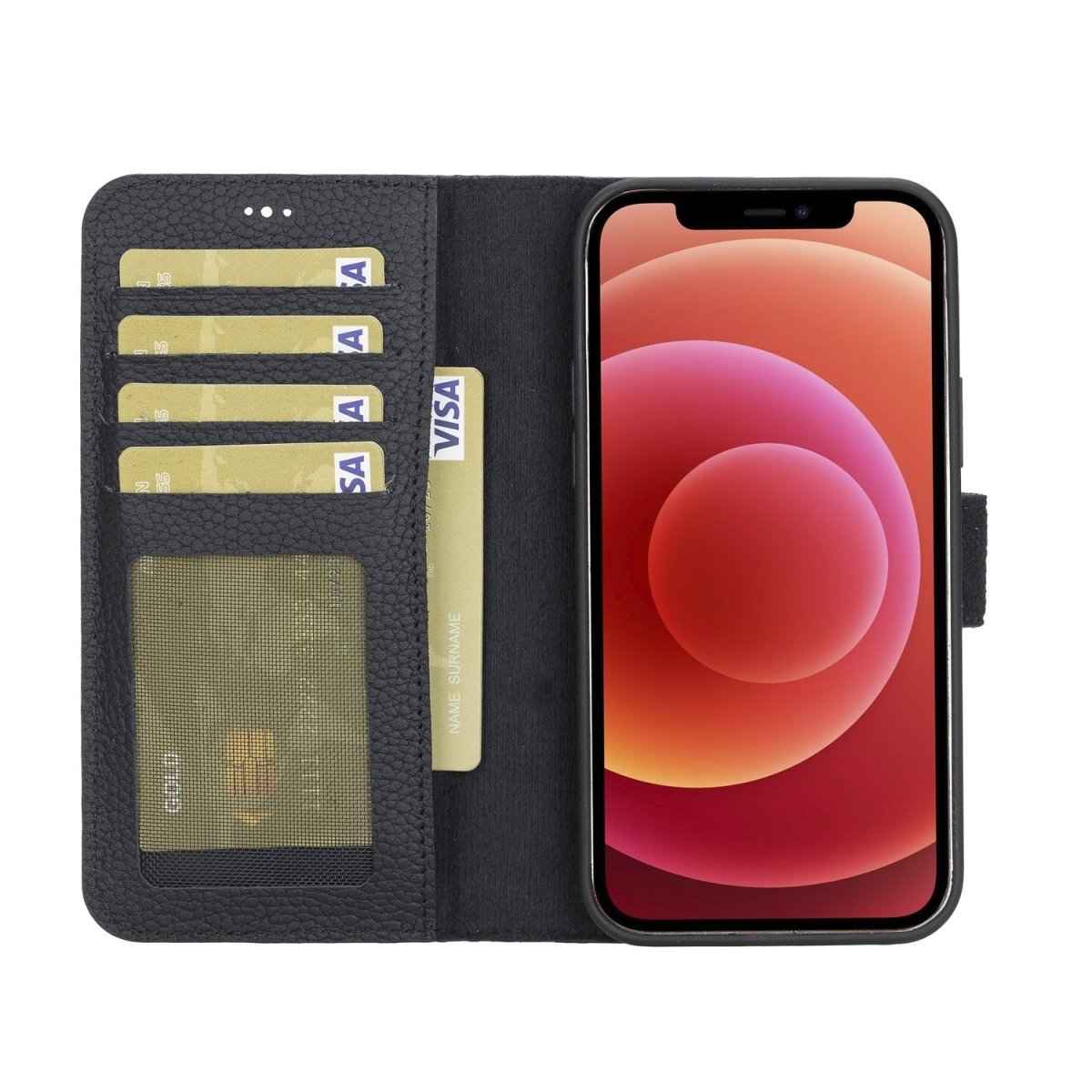 Bayelon iPhone 12 / 12 Pro 6.1" Leather Detachable Magnetic Wallet Case