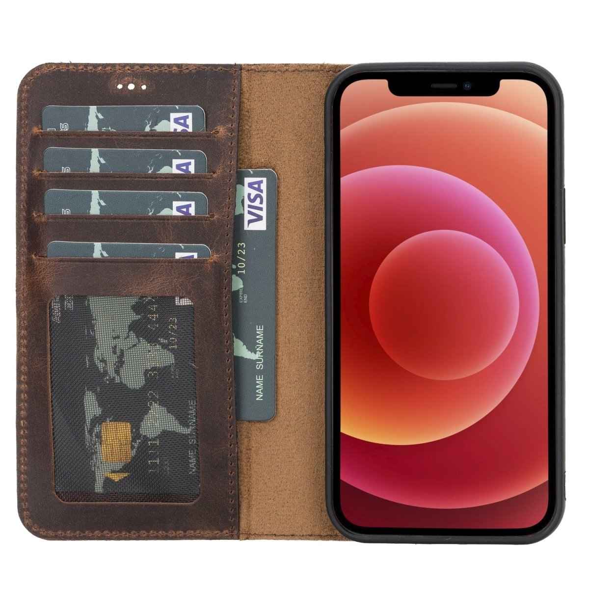 Bayelon iPhone 12 / 12 Pro 6.1" Leather Detachable Magnetic Wallet Case