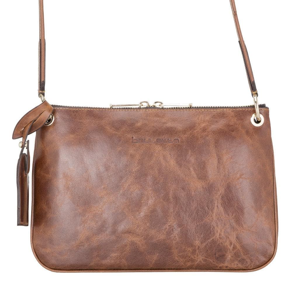 Bayelon Jane Women's Elegant Leather Handbag Dark Brown
