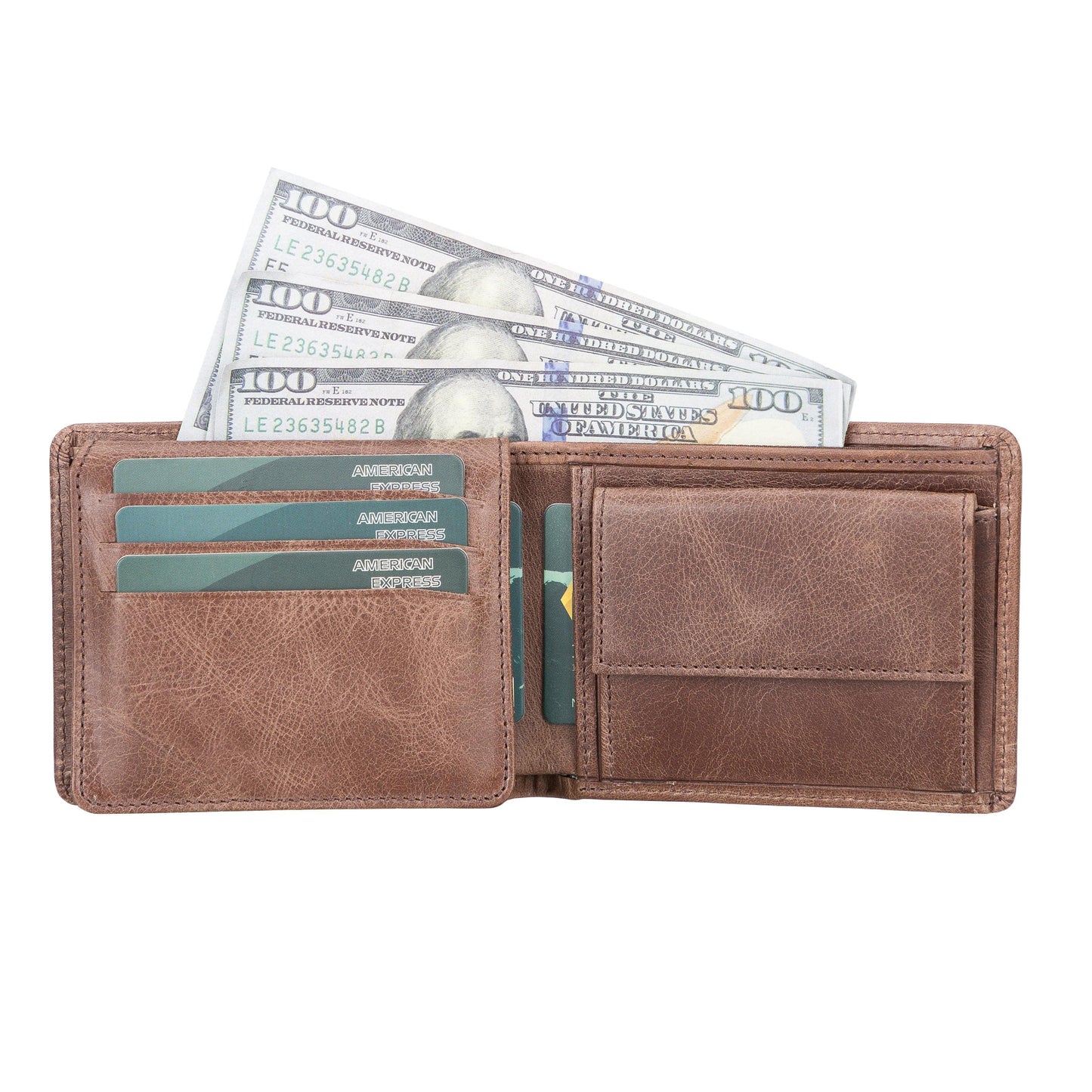 Bayelon Ben Genuine Leather Wallet Saddle Brown