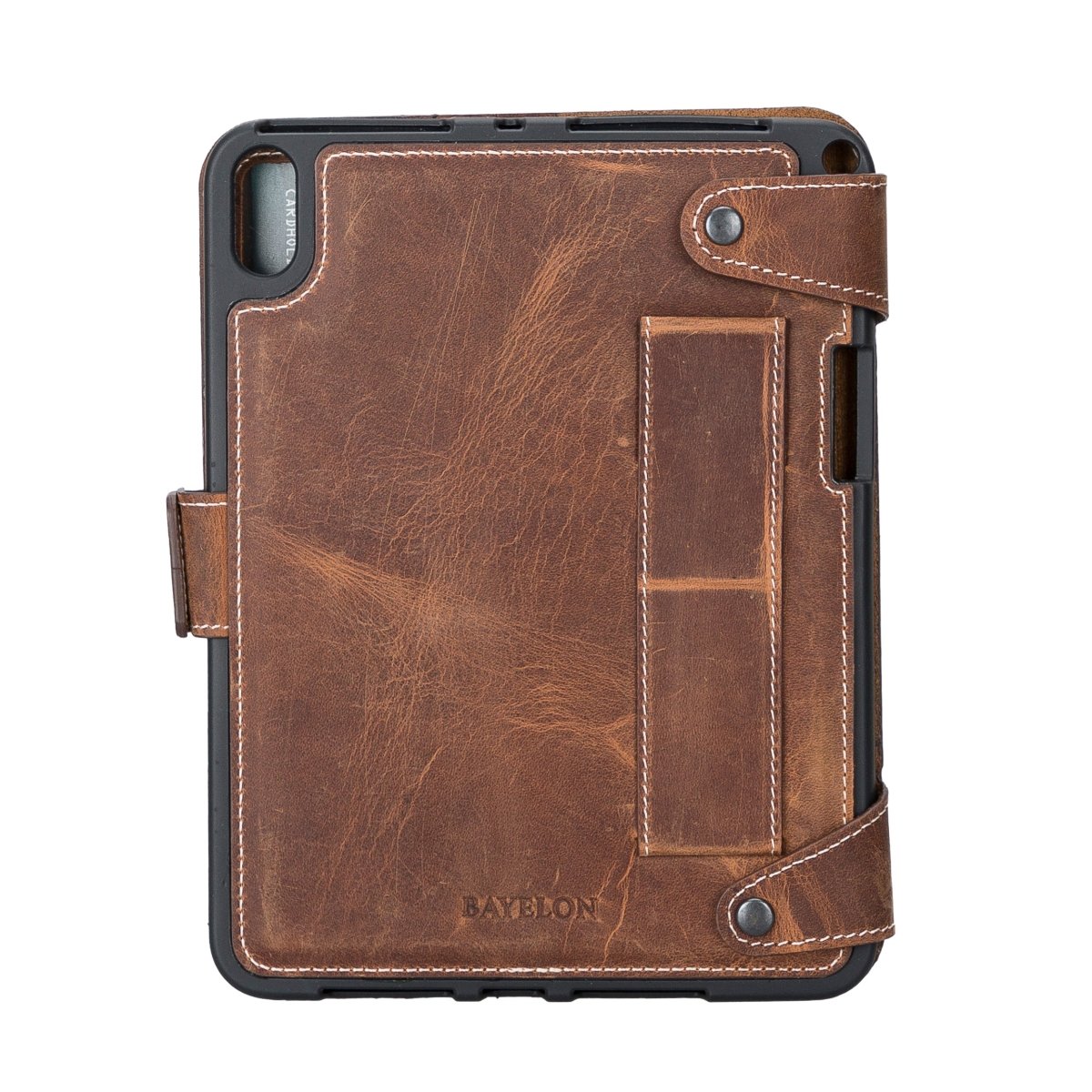 Bayelon Leather Case for iPad #color_ iPad Mini 6th Gen Antique Brown