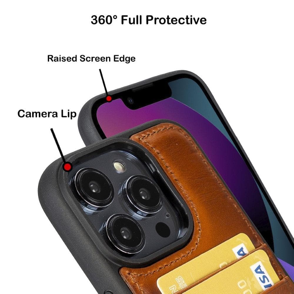 Bayelon Flex Cover Leather iPhone 15 Pro Max Case with Card Holder