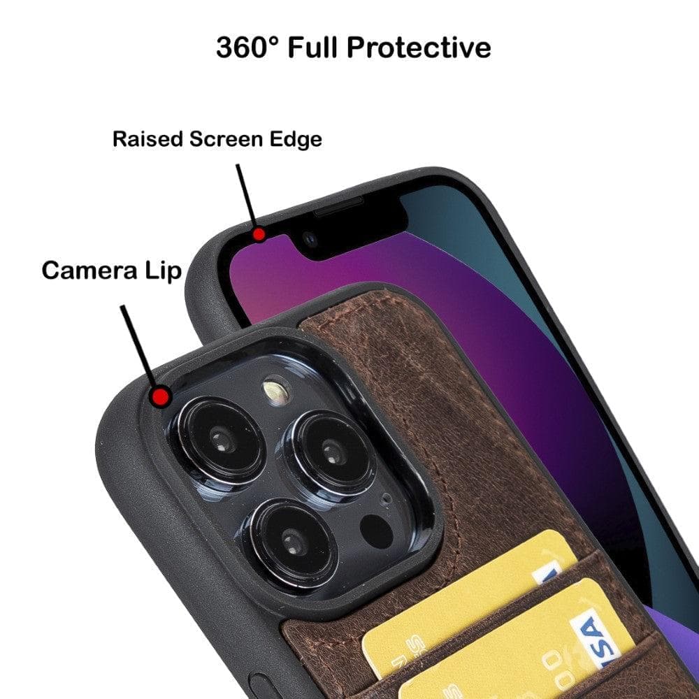 Bayelon Bayelon Flex Cover Leather iPhone 15 Case with Card Holder