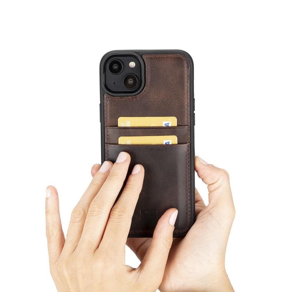Bayelon Bayelon Flex Cover Leather iPhone 15 Case with Card Holder
