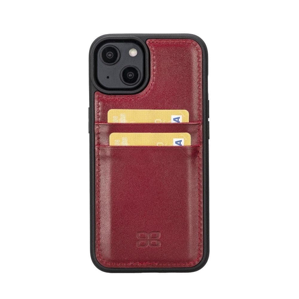 Bayelon Flex Cover Leather iPhone 15 Plus Case with Card Holder