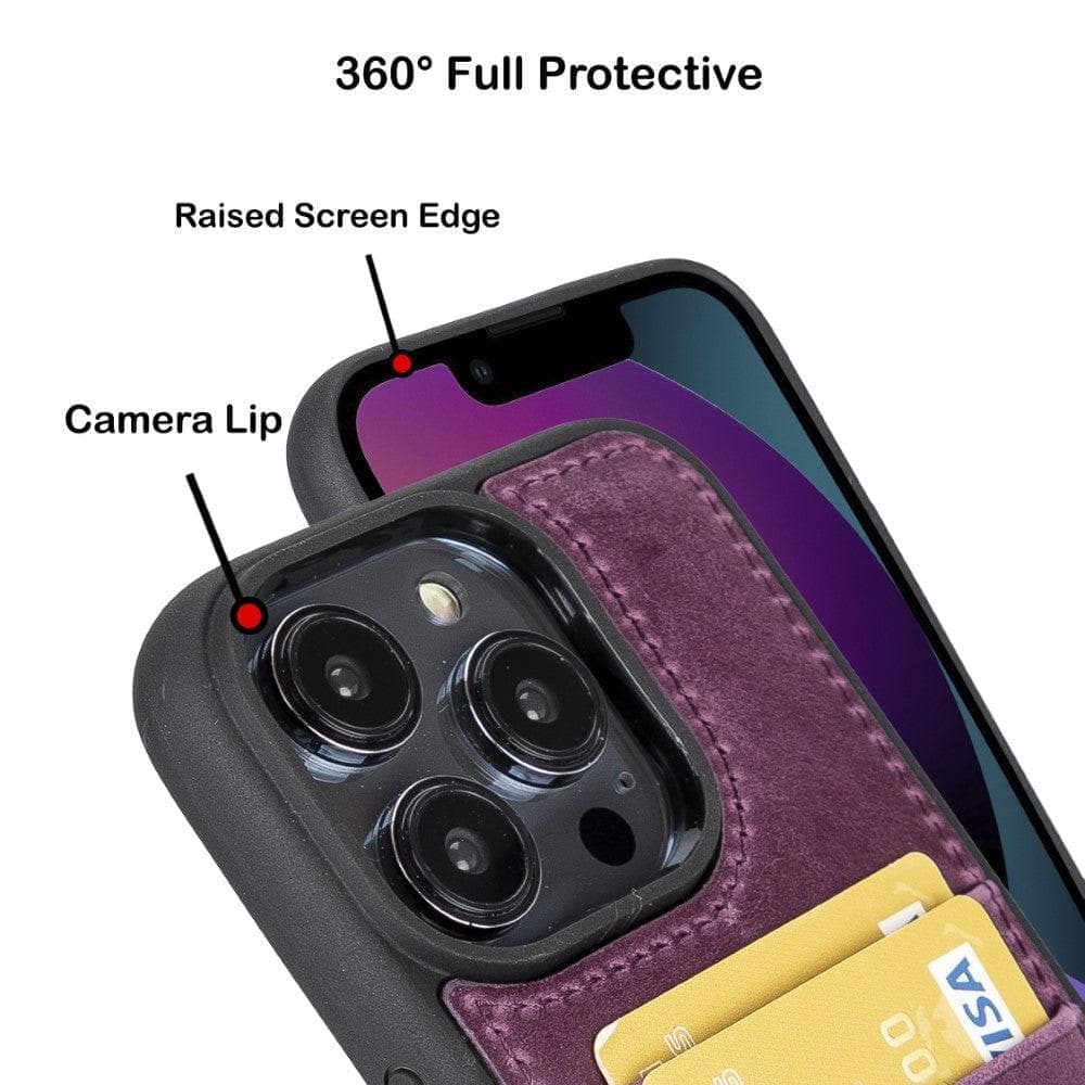 Bayelon Flex Cover Leather iPhone 15 Pro Max Case with Card Holder